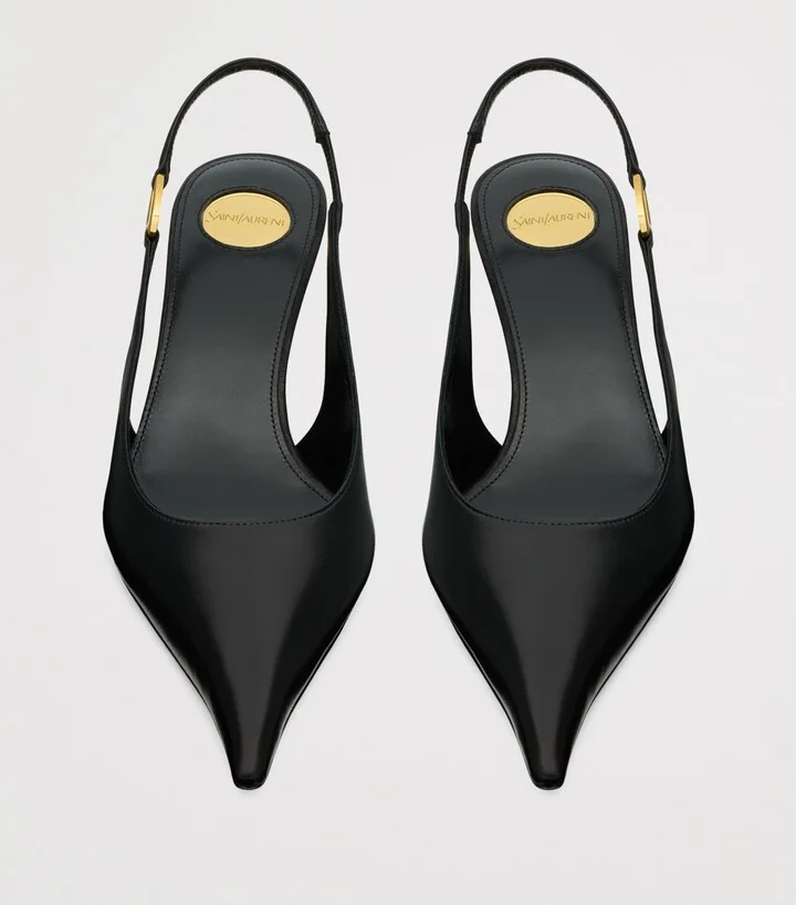 Saint Laurent Leather Vendome Slingbacks 50 - Image 2
