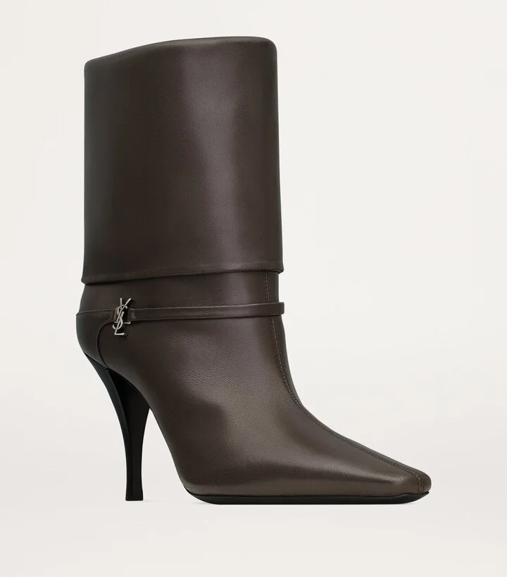 Saint Laurent Leather Vicky Ankle Boots 90 - Image 3