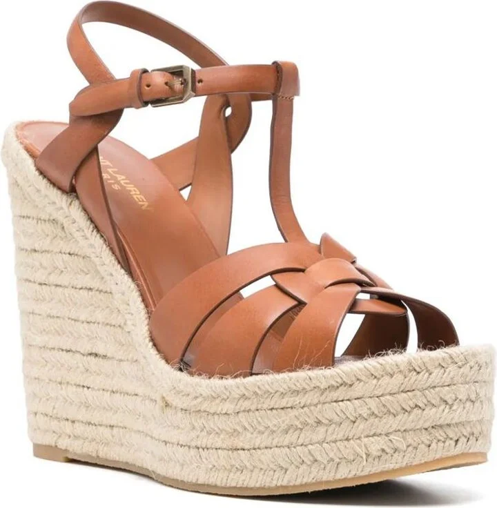 Saint Laurent Leather Women Shoes Espadrilles Wedge Rubber Sole - Image 2
