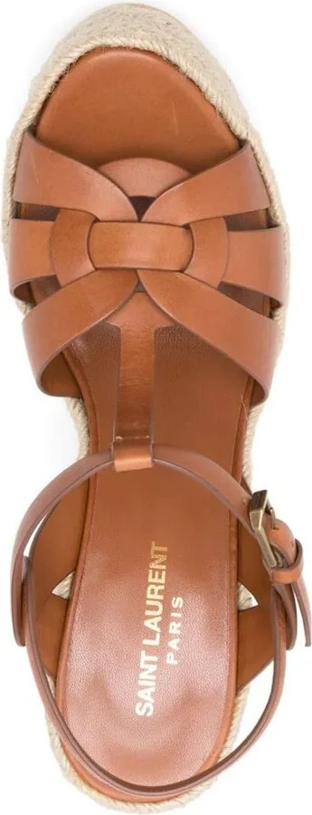 Saint Laurent Leather Women Shoes Espadrilles Wedge Rubber Sole - Image 3