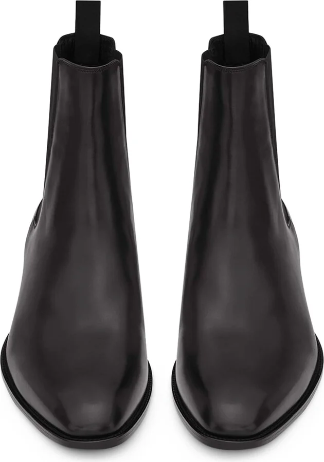 Saint Laurent Leather Wyatt Chelsea Boots - Image 2