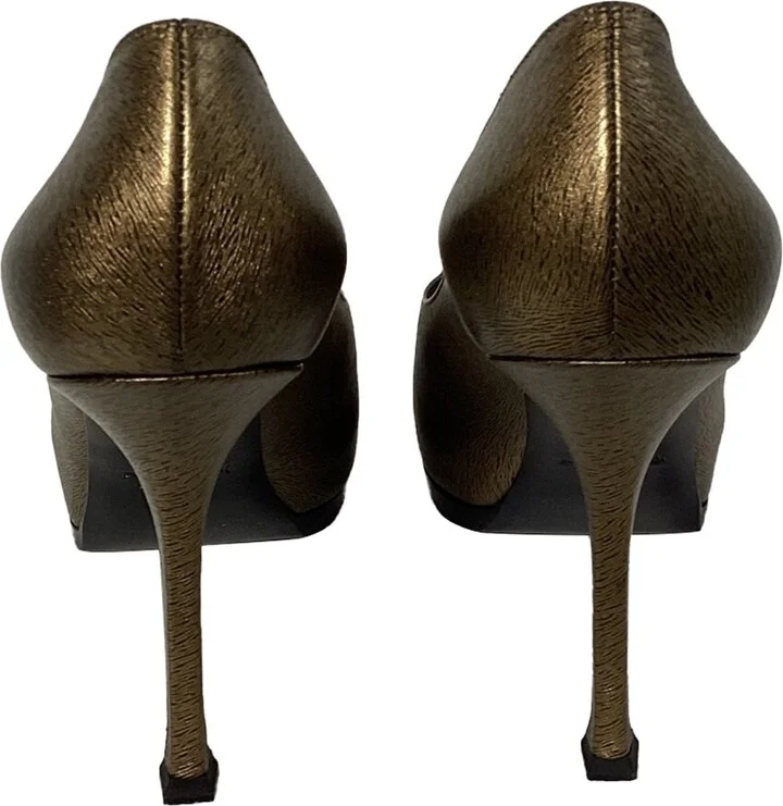 Saint Laurent Leather Yves Tribtoo Platform Pump (Authentic Pre-Loved) - Image 2