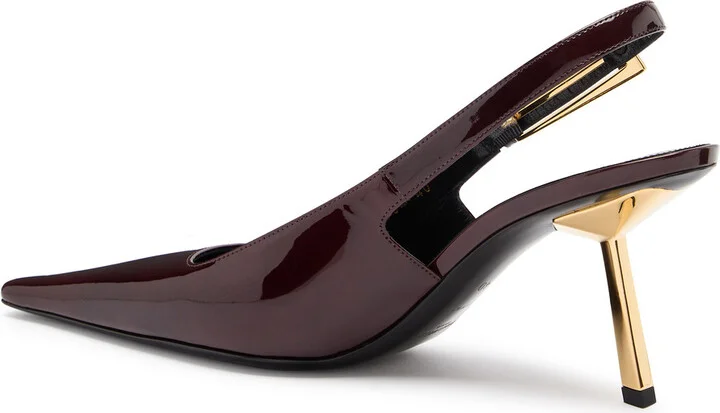 Saint Laurent Lee 75 Patent Leather Slingback Pumps - Image 2