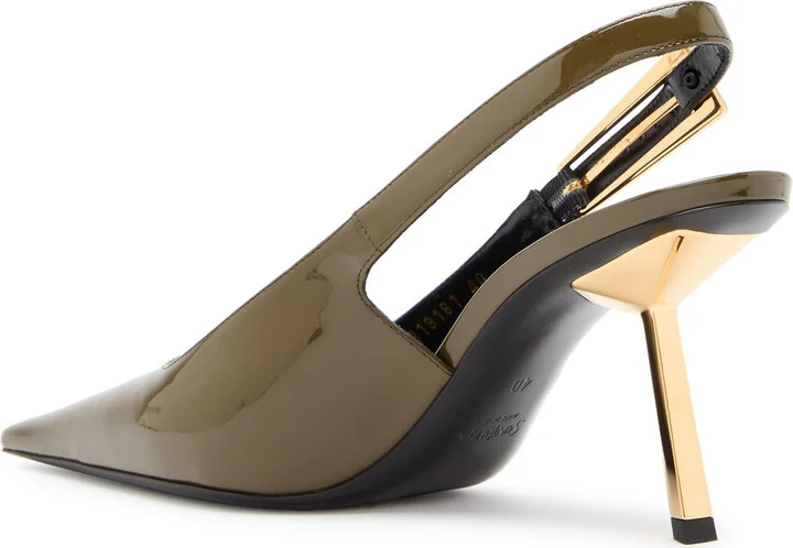 Saint Laurent Lee 75 Patent Leather Slingback Pumps - Image 2