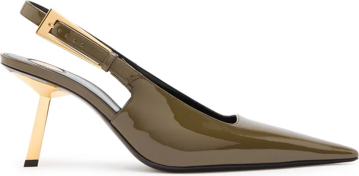 Saint Laurent Lee 75 Patent Leather Slingback Pumps