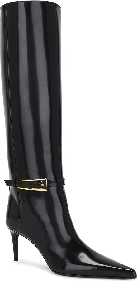 Saint Laurent Lee Buckle Boot in Black - Image 2