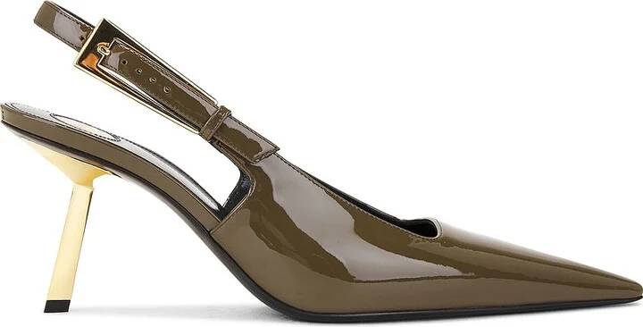 Saint Laurent Lee Slingback Pump in Olive