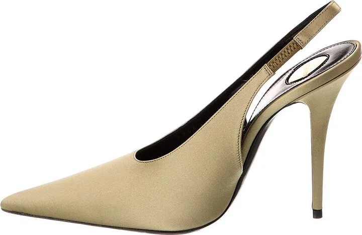 Saint Laurent L'entracte 110 Satin Slingback Pump - Image 2