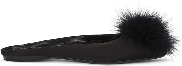 Saint Laurent Lido Flat Mule in Black