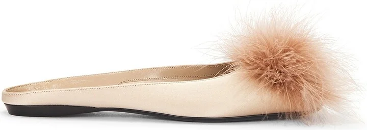 Saint Laurent Lido Flat Mule in Blush