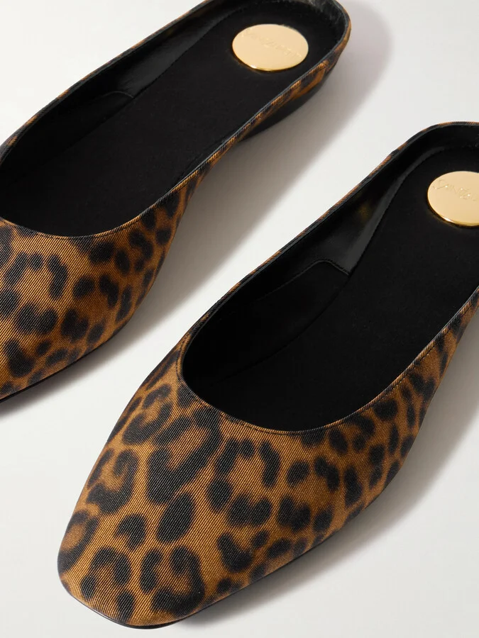 SAINT LAURENT - Lido Leopard-print Grosgrain Slippers - Animal print - Image 4