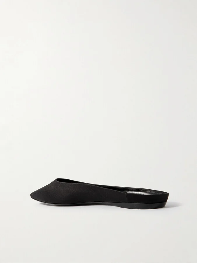 SAINT LAURENT - Lido Satin-crepe Slippers - Black - Image 3