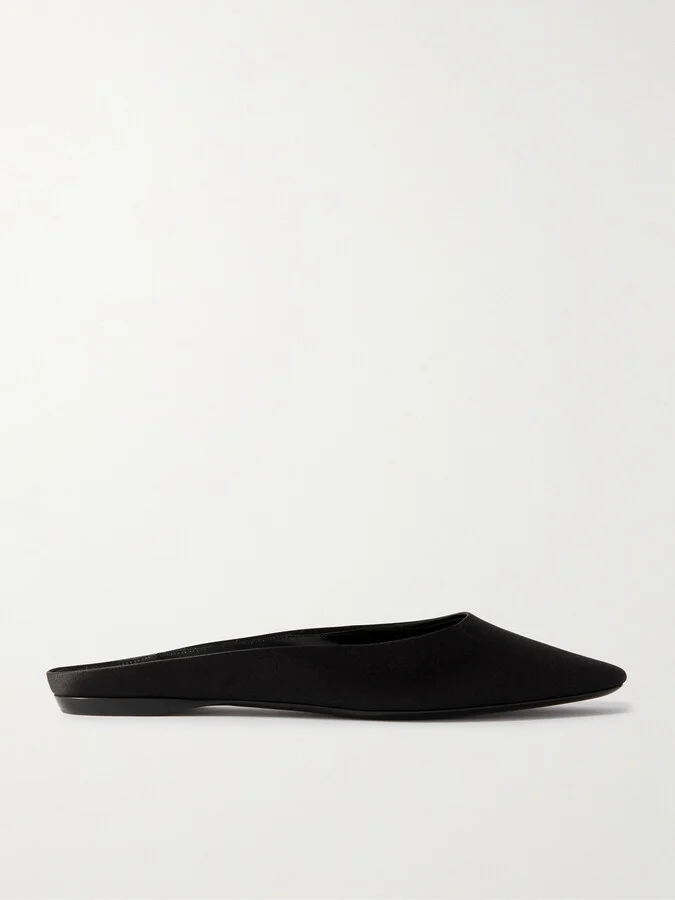 SAINT LAURENT - Lido Satin-crepe Slippers - Black