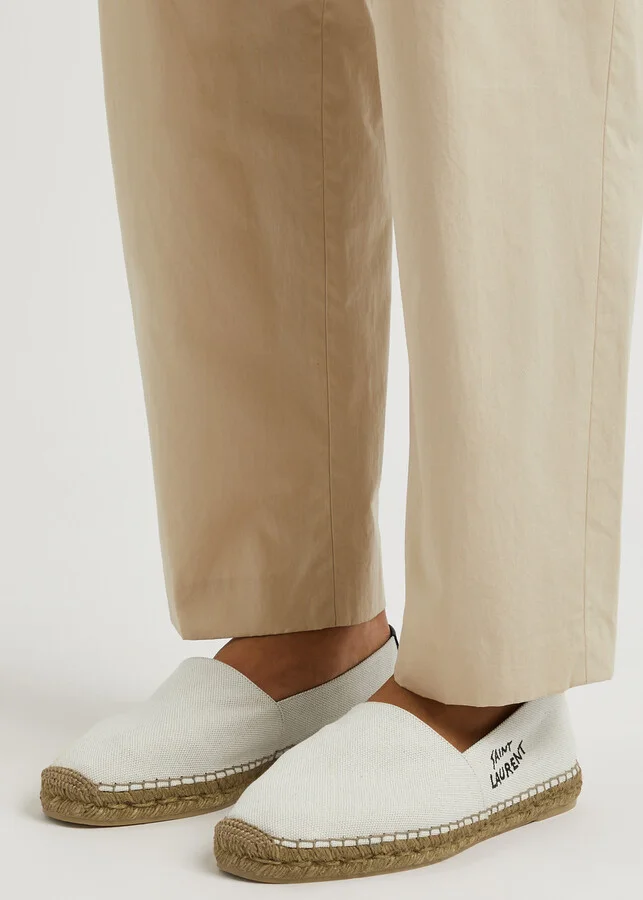 Saint Laurent Logo Canvas Espadrilles - Image 9
