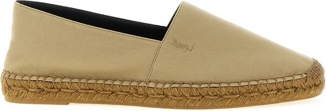 Saint Laurent Logo Embroidered Slip-On Espadrilles