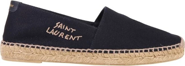 Saint Laurent Logo Embroidered Slip-On Espadrilles