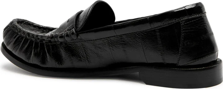Saint Laurent Logo Glossed Leather Loafers - Image 2