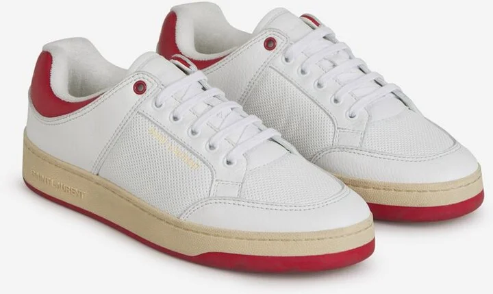 Saint Laurent Logo Leather Sneakers - Image 2