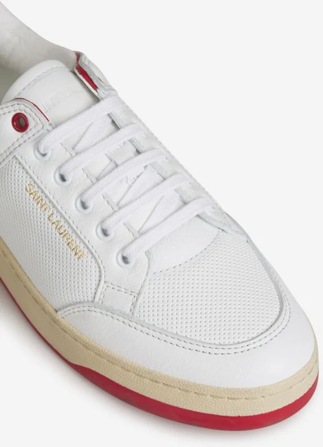 Saint Laurent Logo Leather Sneakers - Image 5