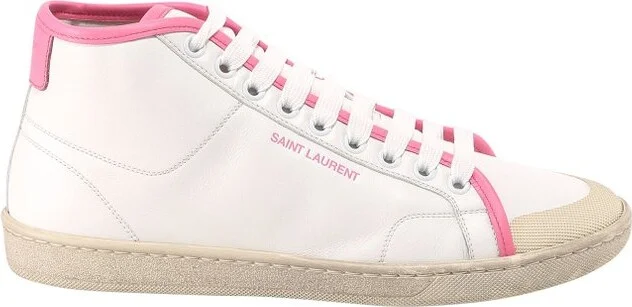 Saint Laurent Logo Mid-Top Sneakers