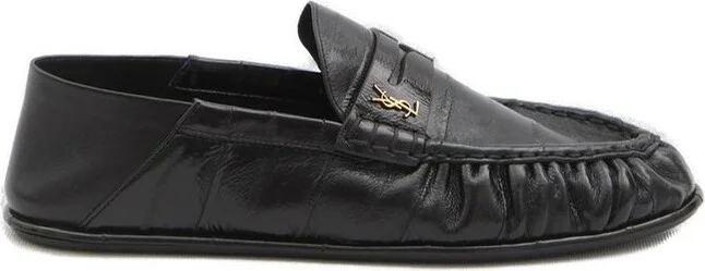 Saint Laurent Logo Plaque Slip-On Loafers