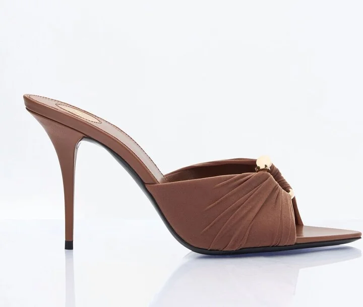 Saint Laurent Lola Mules - Woman Heels Brown Eu - 36