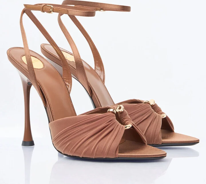 Saint Laurent Lola Sandals - Woman Heels Brown Eu - 38 - Image 3