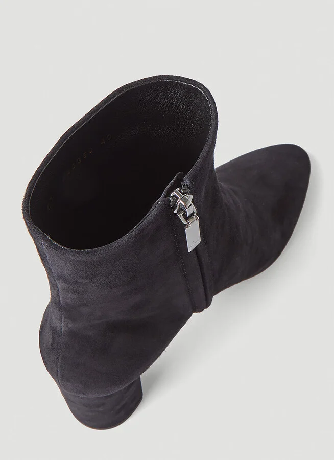 Saint Laurent Lou Suede Ankle Boots - Woman Boots Black Eu - 36 - Image 5