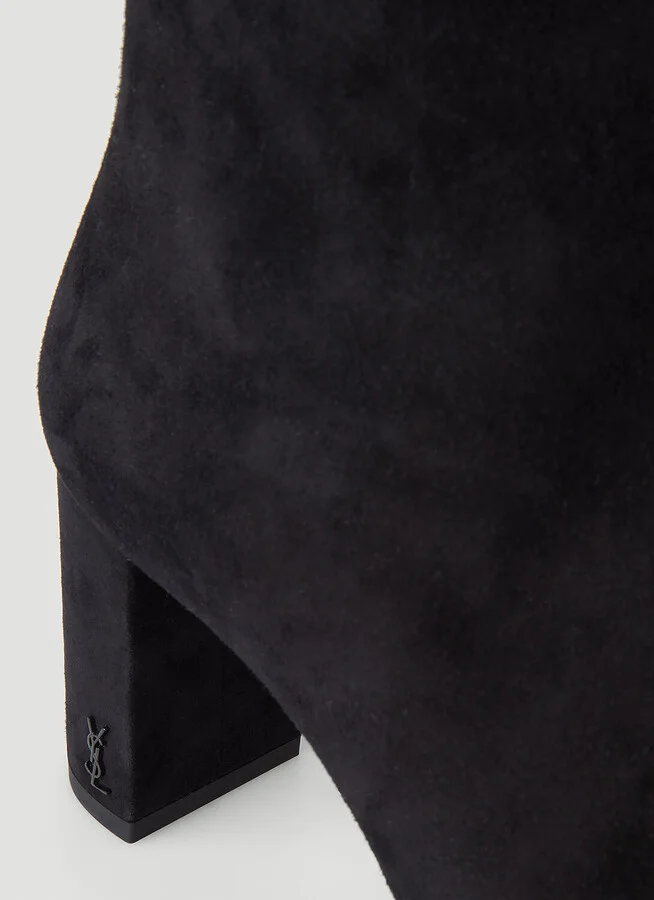 Saint Laurent Lou Suede Ankle Boots - Woman Boots Black Eu - 36 - Image 6