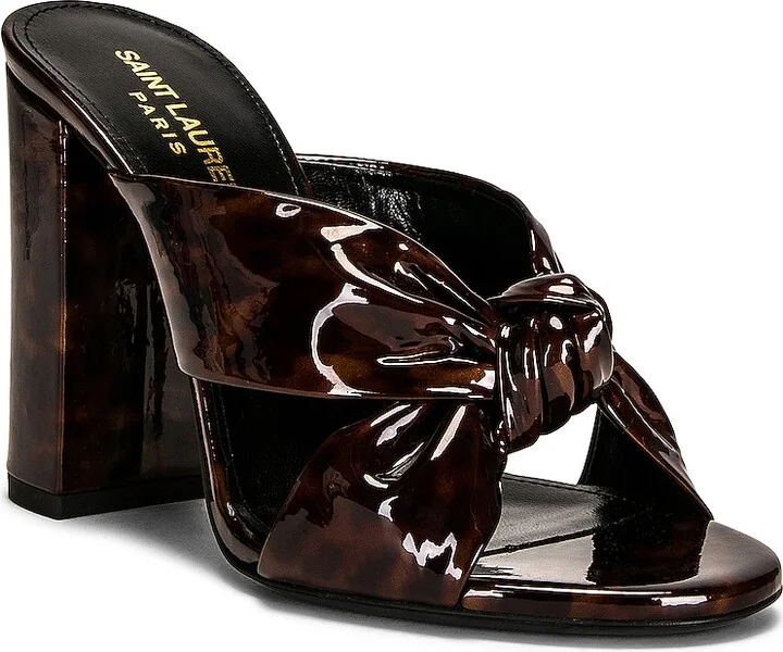 Saint Laurent Loulou 100 Mule Sandals in Brown - Image 2