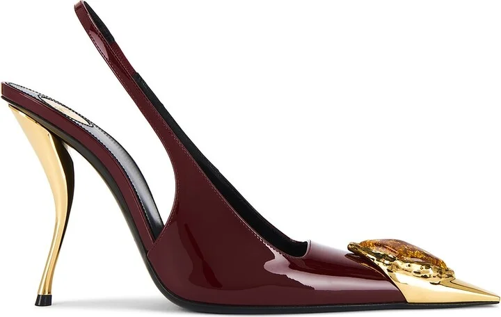 Saint Laurent Loulou Pump in Burgundy