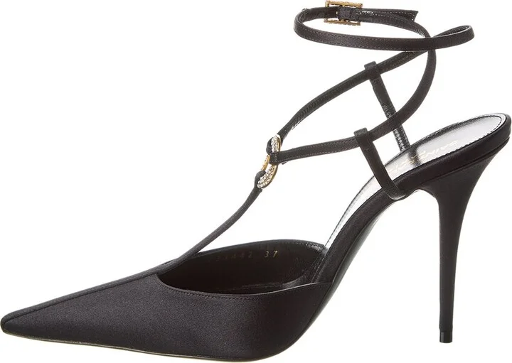 Saint Laurent Luna 105 Satin Slingback Pump - Image 2