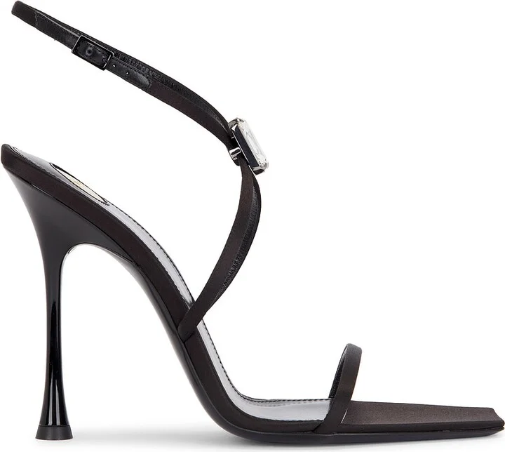 Saint Laurent Lydia Diamond Sandal in Black - Image 2