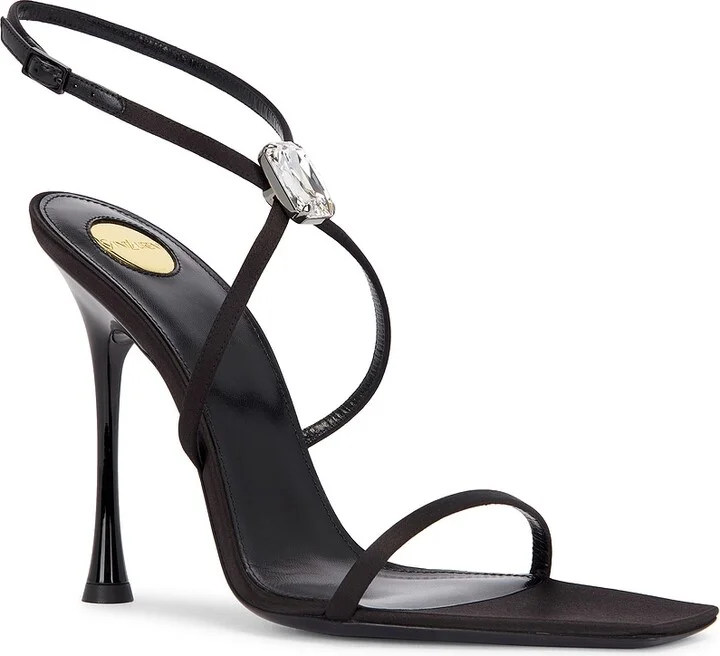 Saint Laurent Lydia Diamond Sandal in Black