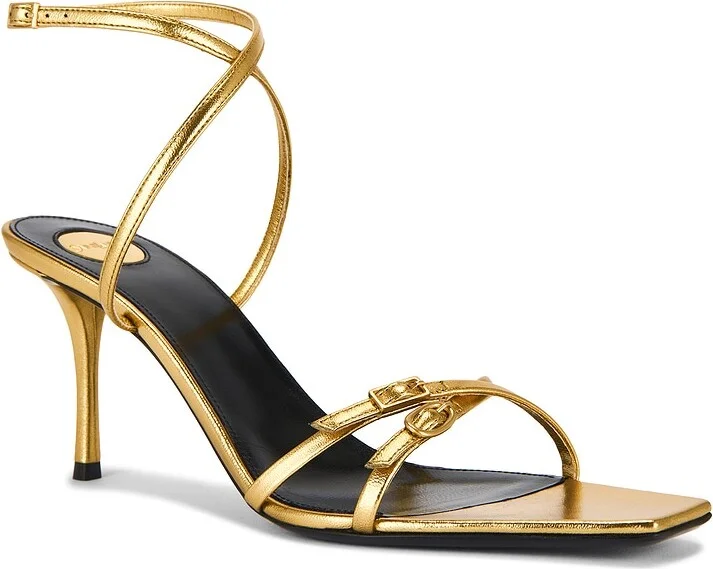 Saint Laurent Lydia Sandal in Metallic Gold - Image 2