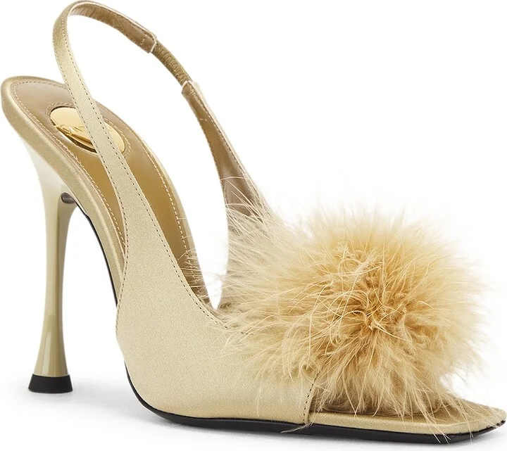 Saint Laurent Lydia Slingback Sandal in Beige - Image 2