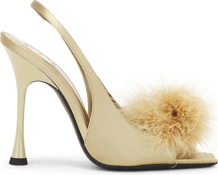 Saint Laurent Lydia Slingback Sandal in Beige