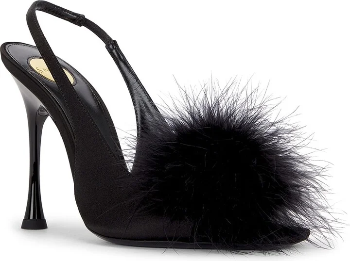 Saint Laurent Lydia Slingback Sandal in Black - Image 2