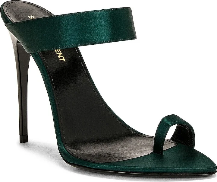 Saint Laurent Martha Sandal in Dark Green - Image 2