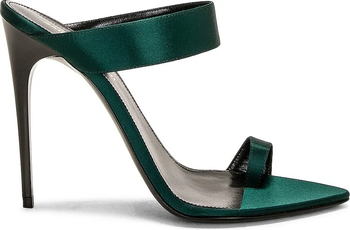 Saint Laurent Martha Sandal in Dark Green