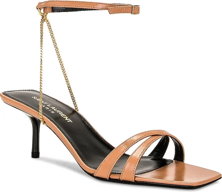 Saint Laurent Melody Sandal in Tan - Image 2