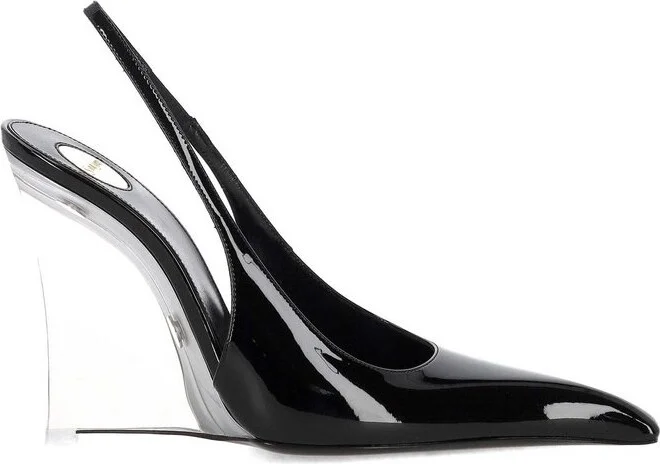 Saint Laurent Miller Pointed-Toe Wedge Pumps