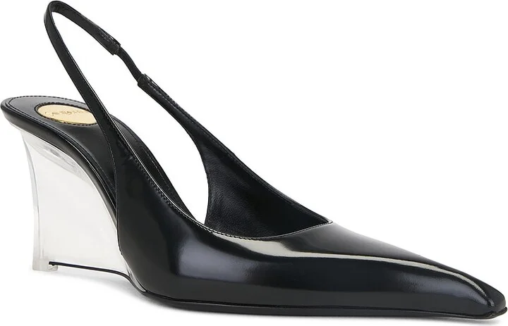 Saint Laurent Miller Wedge Pump in Black - Image 2