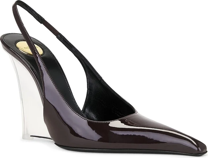 Saint Laurent Miller Wedge Pump in Wine - Image 2