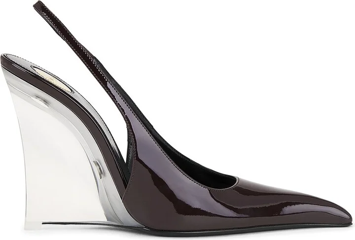 Saint Laurent Miller Wedge Pump in Wine