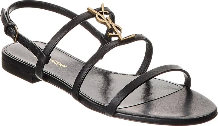 Saint Laurent New Cassandra Leather Sandal