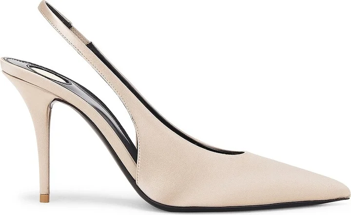 Saint Laurent Newton Slingback Pump in Beige