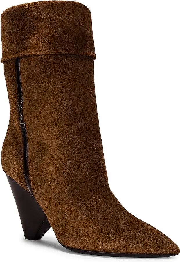 Saint Laurent Niki Booties in Brown - Image 2