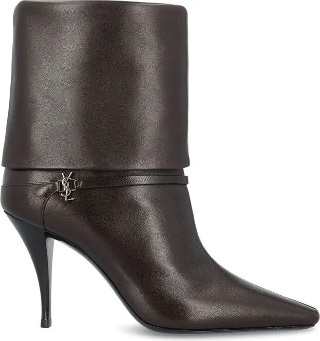 Saint Laurent Niki Logo Detailed Ankle Boots