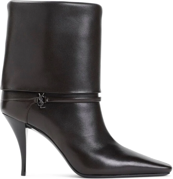 Saint Laurent Niki Smooth Leather Ankle Boots Shoes